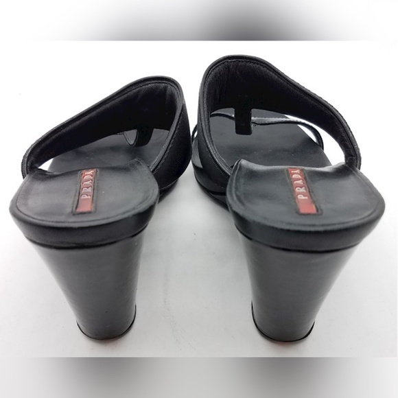 Prada Black Patent Leather/Nylon Wedges  COA - Picture 4 of 6